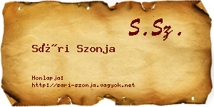 Sári Szonja névjegykártya